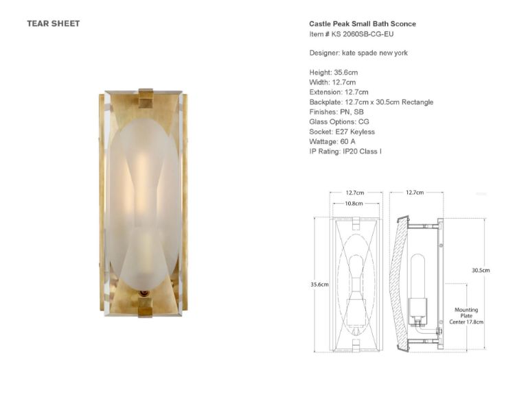 Picture of Castle Peak Small Bath Sconce in Soft Brass