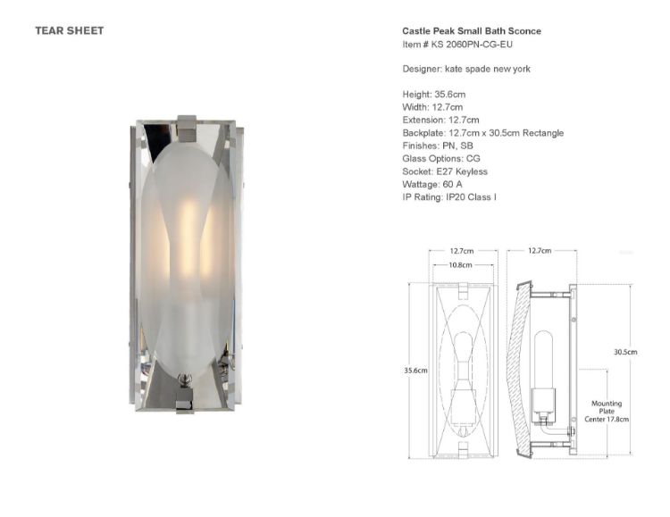 Picture of Castle Peak Small Bath Sconce in Polished Nickel