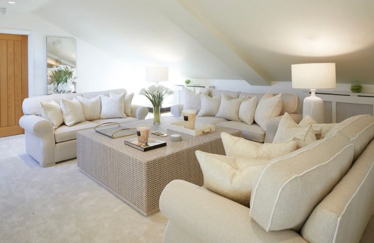 Picture of Culloden Table Lamp in Volcanic Ivory with Linen Shade