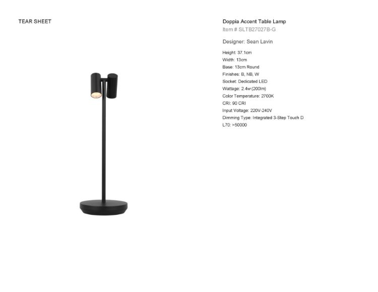 Picture of Doppia Accent Outdoor Rechargeable Lamp in Black