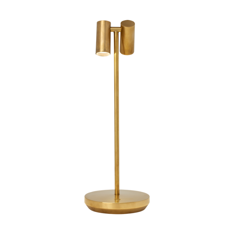 Picture of Doppia Accent Outdoor Rechargeable Lamp in Natural Brass