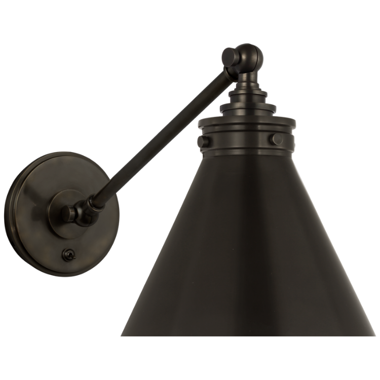 Picture of Parkington Single Library Wall Light in Bronze with Bronze Shade
