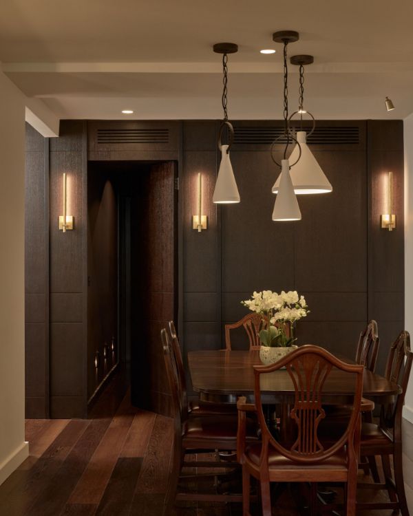 Picture of Limoges Small Pendant in Natural Rust with Plaster White Shade