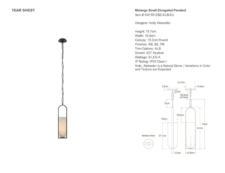 Picture of Melange Small Elongated Pendant in Bronze