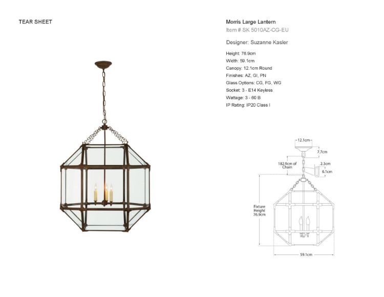 Picture of Morris Large Lantern in Antique Zinc and Clear Glass