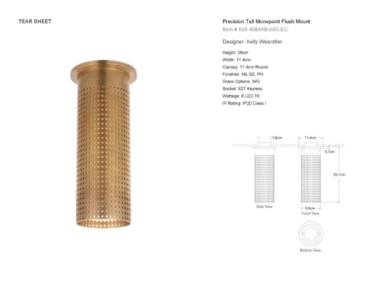 Picture of Precision Tall Monopoint Flush Mount in Antique-Burnished Brass