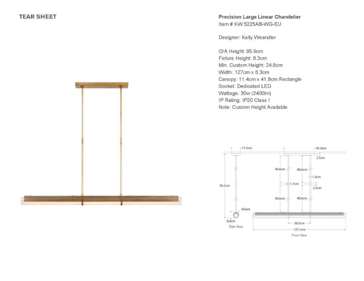 Picture of Precision Large Linear Chandelier in Antique-Burnished Brass