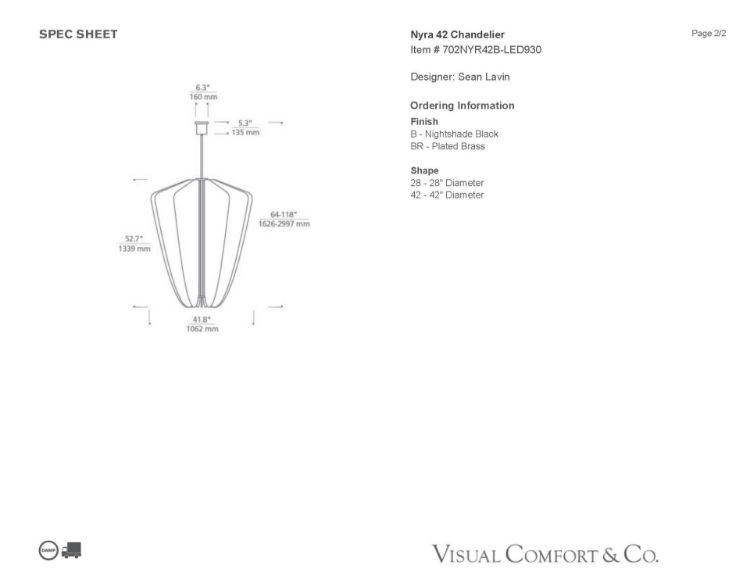 Picture of Nyra 42 Chandelier in Nightshade Black