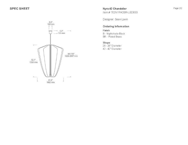 Picture of Nyra 42 Chandelier in Plated Brass