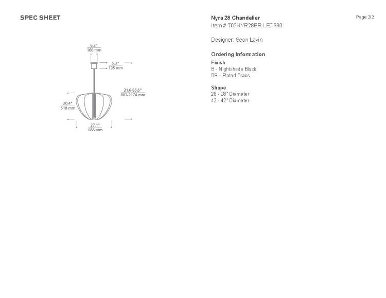 Picture of Nyra 28 Chandelier in Plated Brass