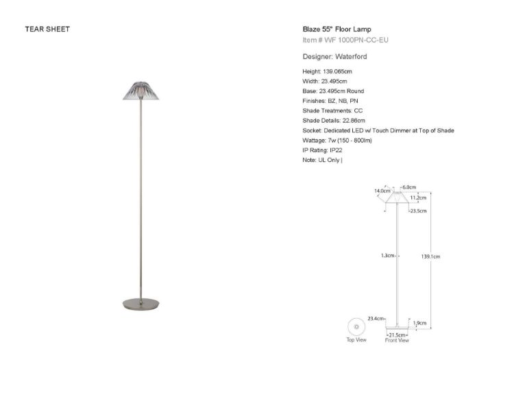 Picture of Blaze 55" Floor Lamp in Polished Nickel