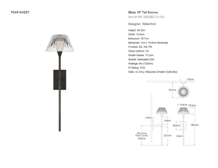 Picture of Blaze 19" Tail Sconce in Bronze