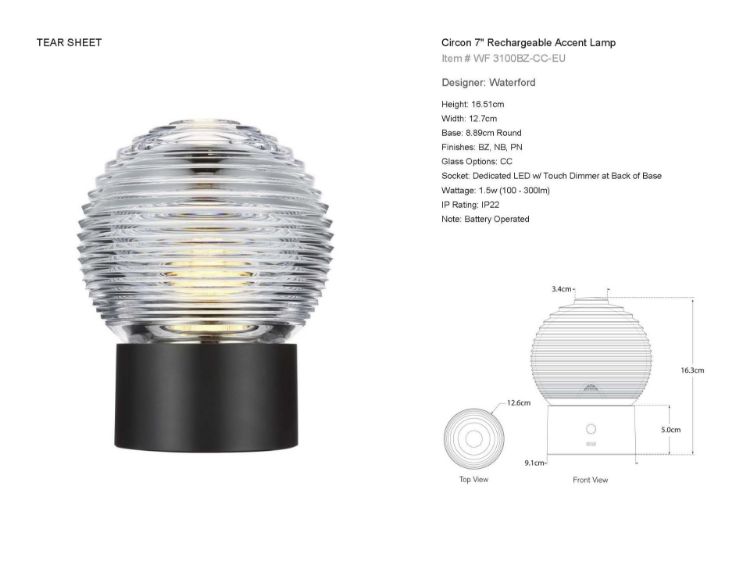 Picture of Circon 7" Rechargeable Accent Lamp in Bronze
