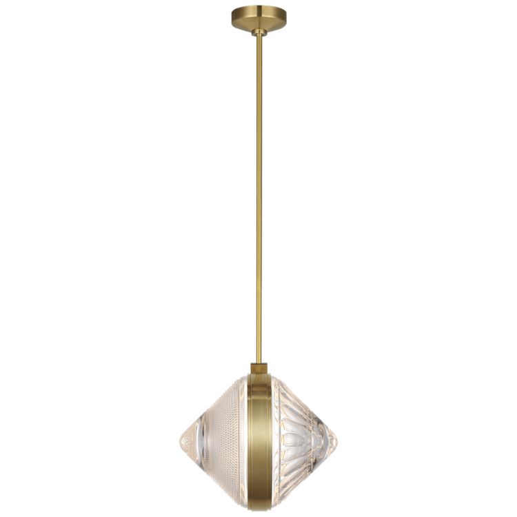 Picture of Copper Coast 15" Karo and Olive Cut Pendant in Natural Brass