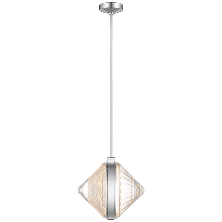 Picture of Copper Coast 15" Karo and Olive Cut Pendant in Polished Nickel