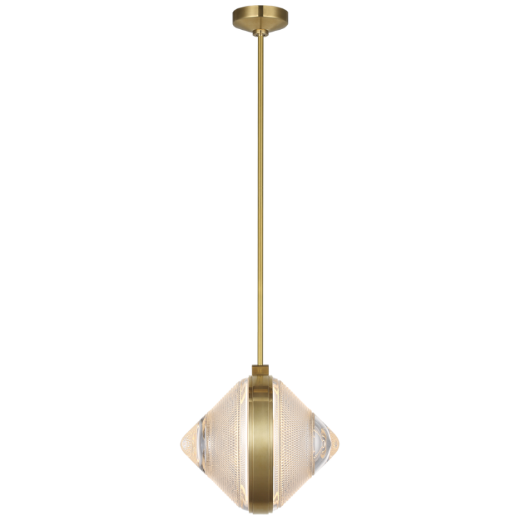 Picture of Copper Coast 15" Karo Cut Pendant in Natural Brass