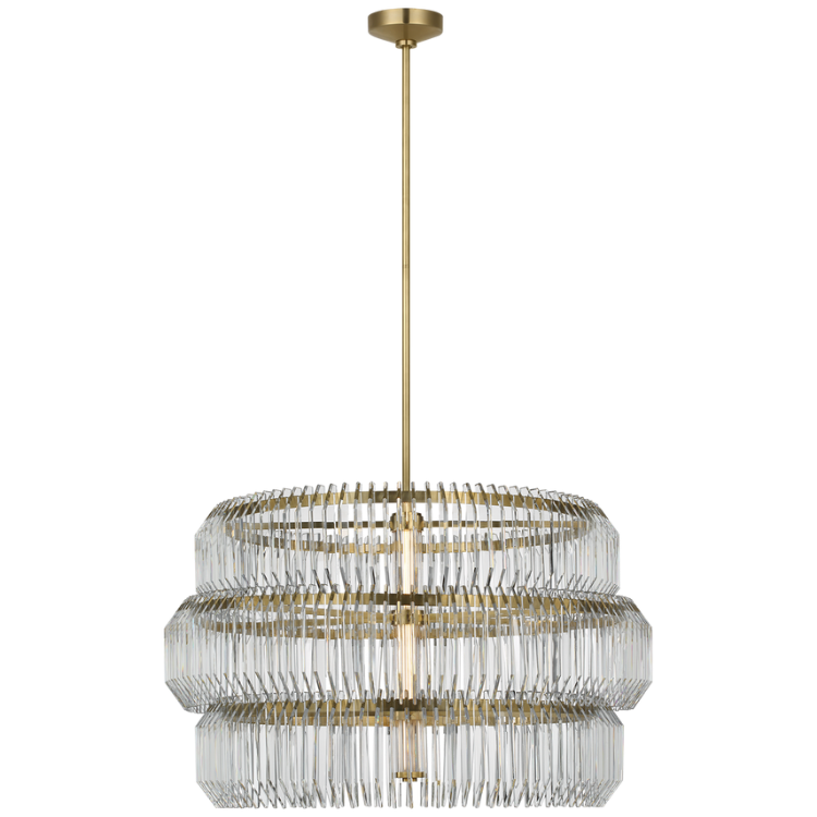 Picture of Killarney 32" Layered Drum Chandelier in Natural Brass