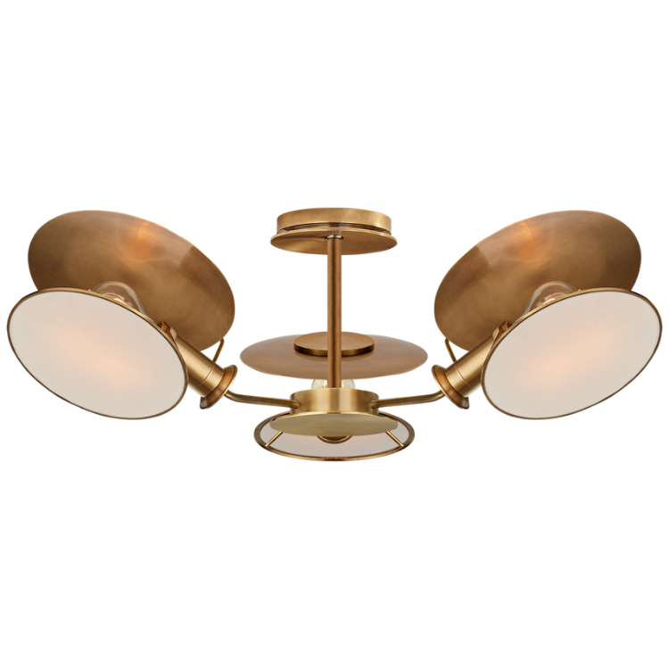 Picture of Osiris Medium Reflector Semi-Flush Mount in Hand-Rubbed Antique Brass