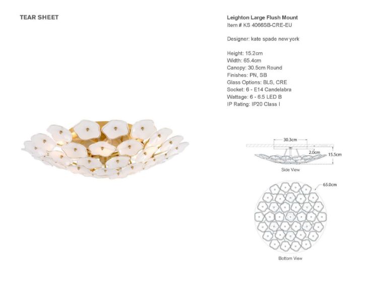 Picture of Leighton Large Flush Mount in Soft Brass with Cream Tinted Glass