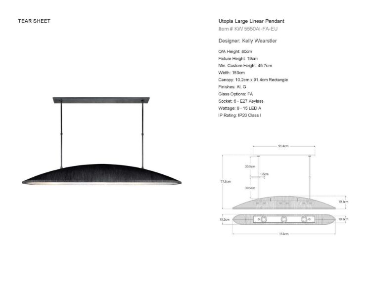 Picture of Utopia Large Linear Pendant in Aged Iron