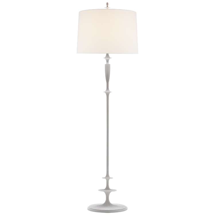 Picture of EX-DISPLAY Lotus Floor Lamp in Plaster White with Linen Shade